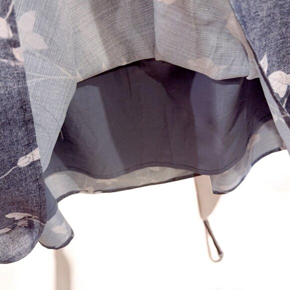 NWT En Saison Sydney Midi Skirt in Washed Blue Ivory Floral - Picture 4 of 5